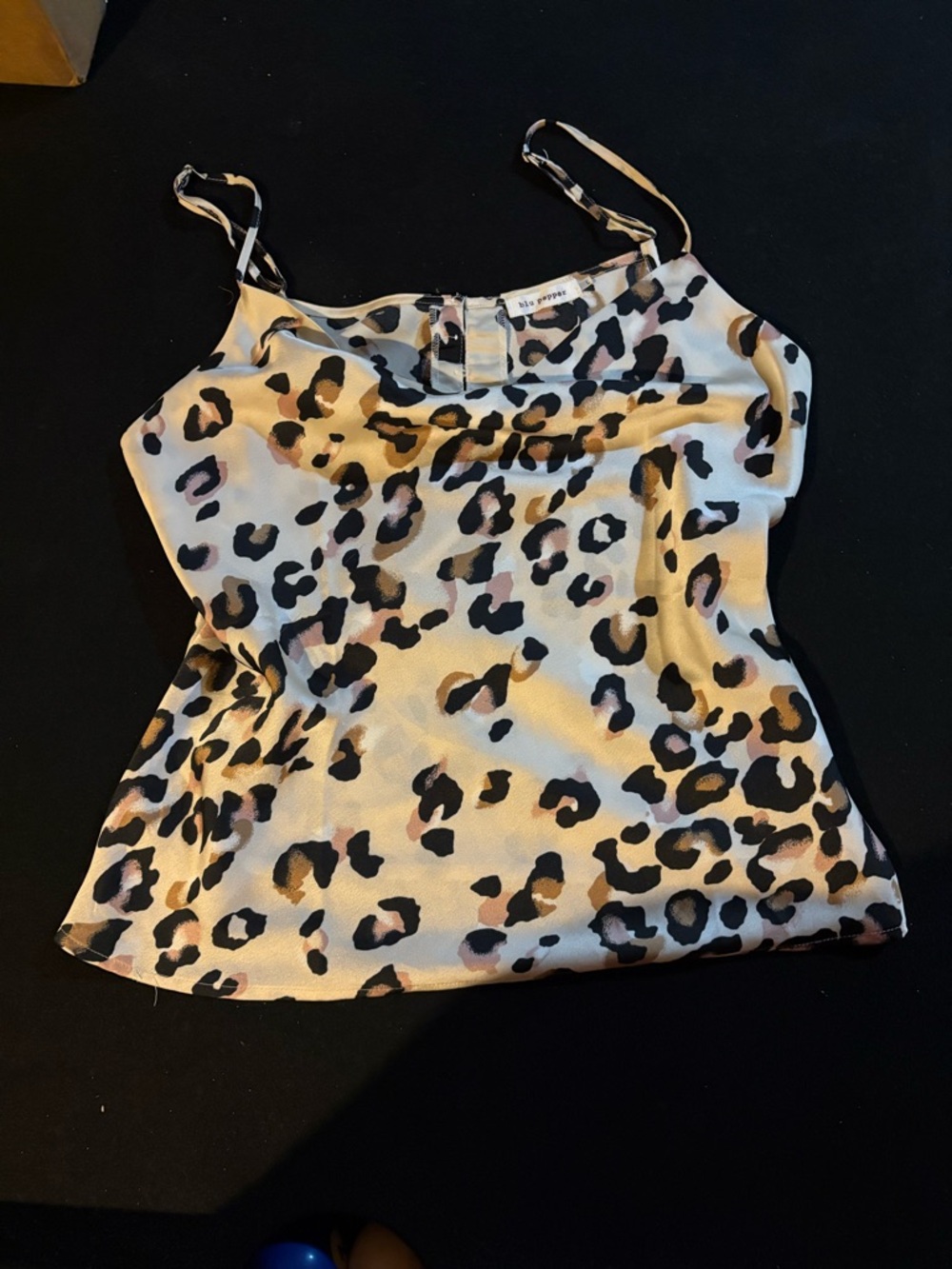 Blue pepper Leopard Print Cami Tank Top - Beige & Black